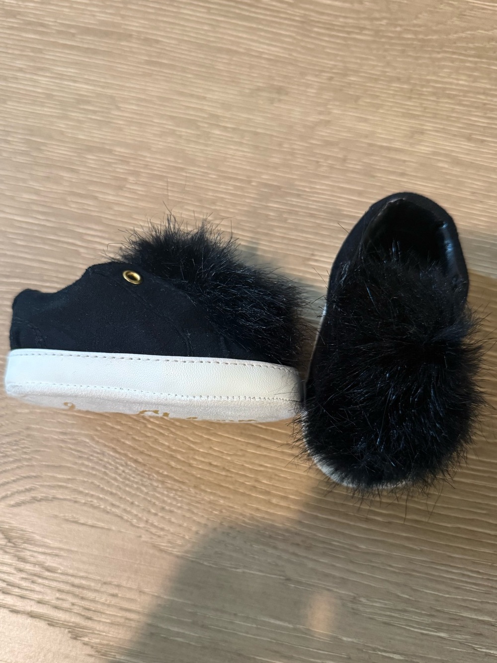 Sam Edelman Black Baby Sneakers with Poof, 6 Months